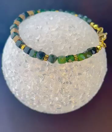 Männer grün jade armband green bracelet gold plated vergoldet cubic beads pyrite bronze