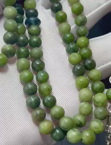 Handgefertigter Tesbih 99 Individueller Natürlicher Edelstein Aus Kanadischer Jade, personalisiert