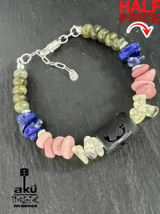 Skorpion Sternzeichen Armband, Rhodonit Citrin Labradorit Lapislazuli 925s Silber - AkueShop