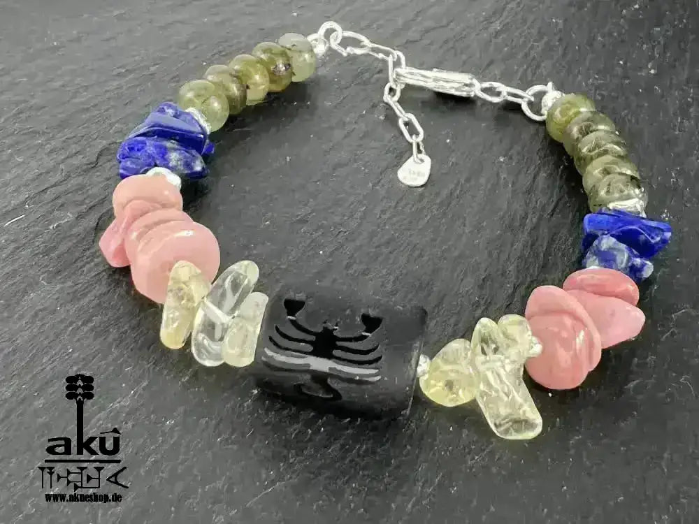 Skorpion Sternzeichen Armband, Rhodonit Citrin Labradorit Lapislazuli 925s Silber - AkueShop