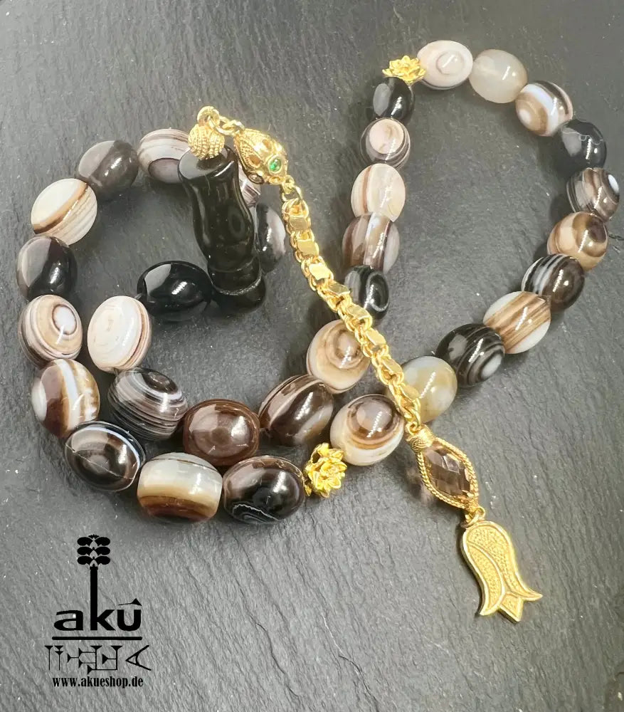 Sulemani Achat Tesbih Akik Edelstein islamisches Misbaha chakra Heilungsenergie goldene Quaste Tesbih