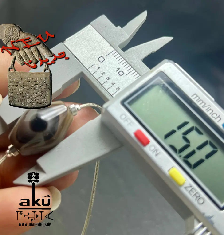 Sulemani Akik Halskette natürlich Hakik Achat Aqeeq schmuck 925er Silbere Schlangekette. AkueShop mutterstag geschenk