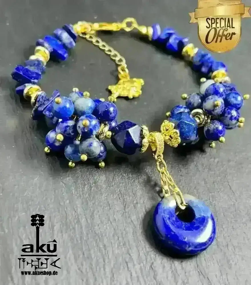 Taurus Sternzeichen Glückskristalle Armband natürlicher Lapislazuli Edelstein, Dritteaugechakra positive energie - AkueShop