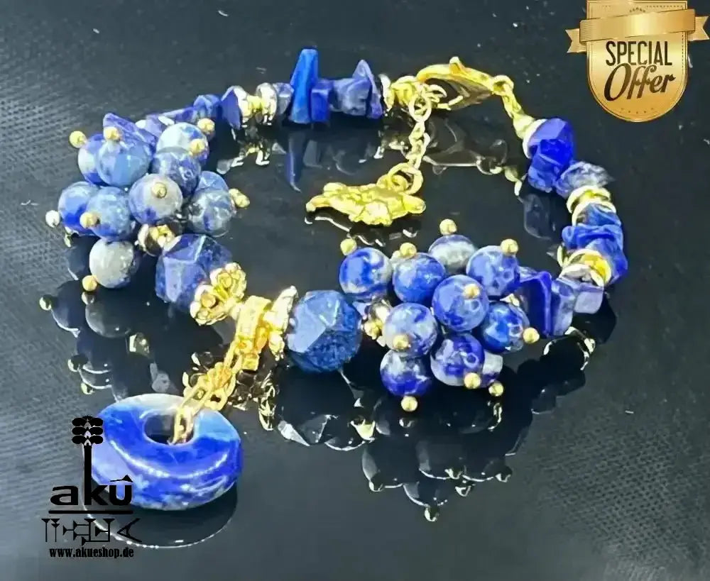 Taurus Sternzeichen Glückskristalle Armband natürlicher Lapislazuli Edelstein, Dritteaugechakra positive energie - AkueShop