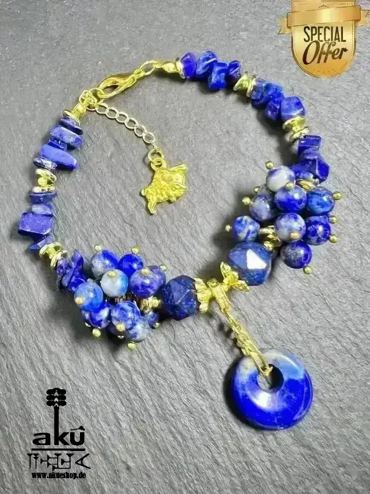 Taurus Sternzeichen Glückskristalle Armband natürlicher Lapislazuli Edelstein, Dritteaugechakra positive energie - AkueShop