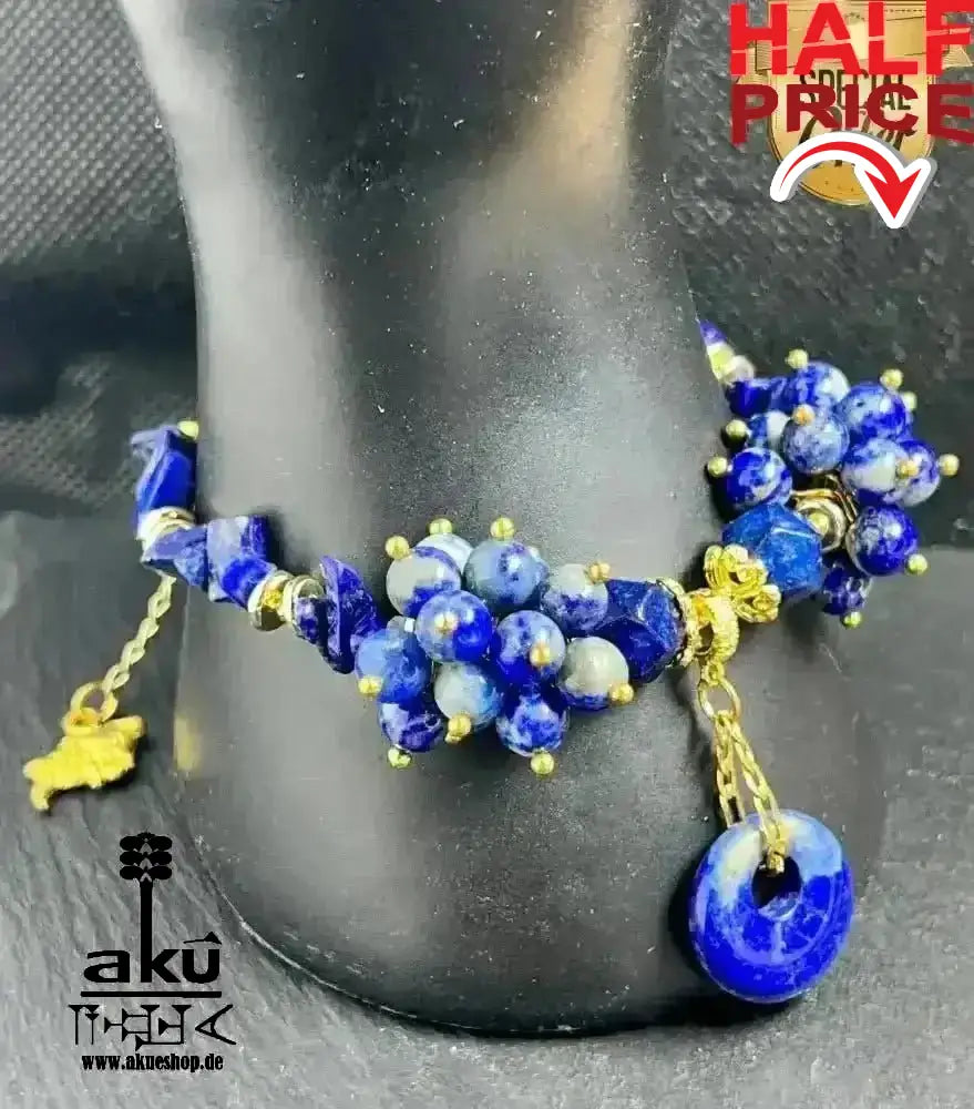 Taurus Sternzeichen Glückskristalle Armband natürlicher Lapislazuli Edelstein, Dritteaugechakra positive energie - AkueShop