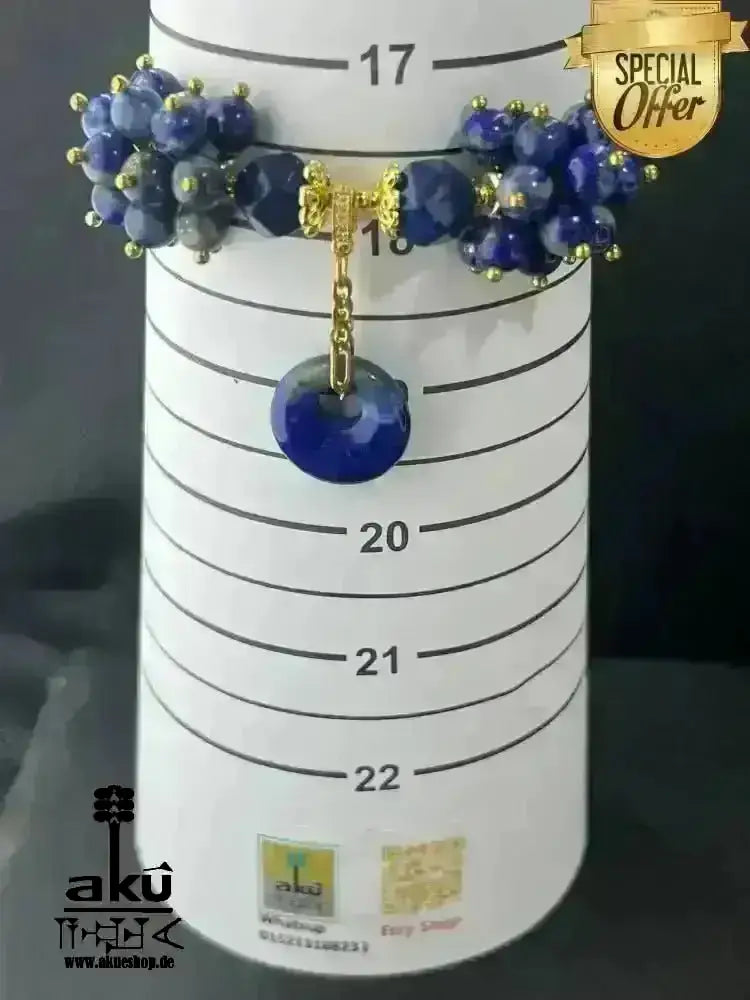 Taurus Sternzeichen Glückskristalle Armband natürlicher Lapislazuli Edelstein, Dritteaugechakra positive energie - AkueShop