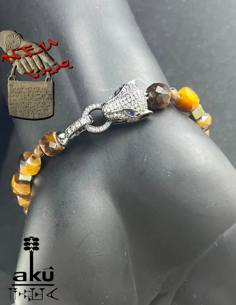 Tigerauge-Armband mit Pyrit-Stein – einzigartiges Design, hochwertige Verarbeitung, AkueShop produkte