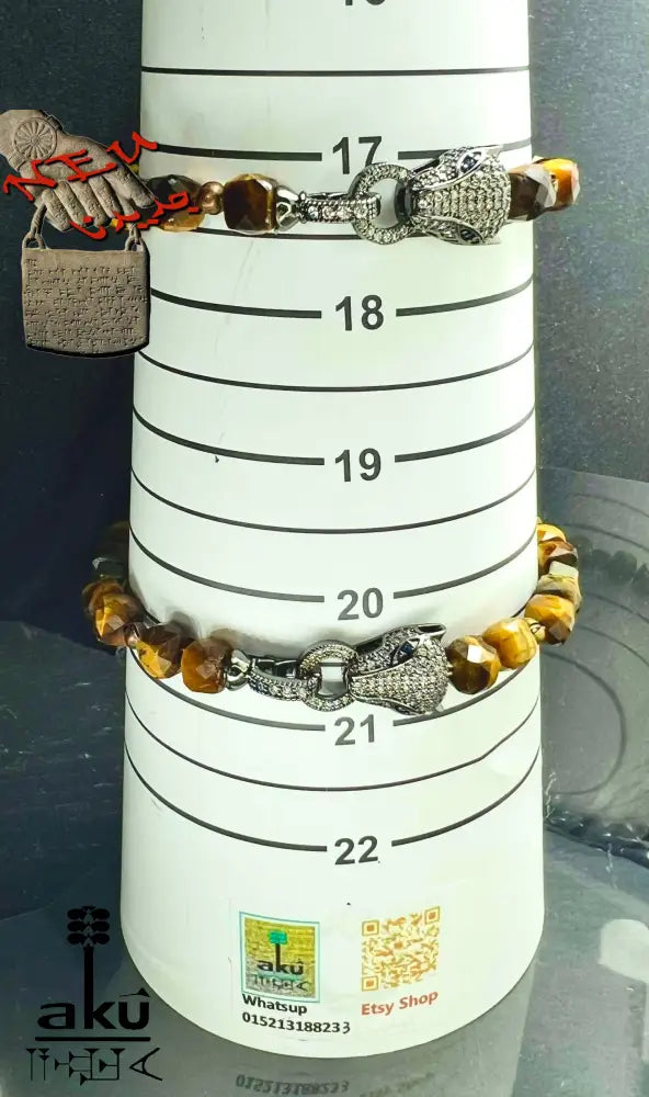 Tigerauge-Armband mit Pyrit-Stein – einzigartiges Design, hochwertige Verarbeitung, AkueShop produkte
