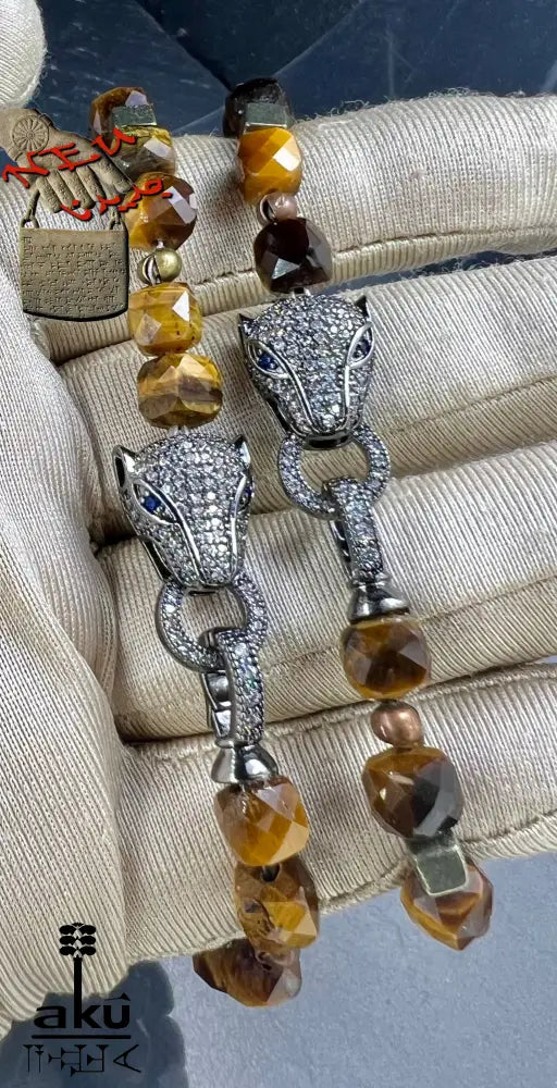Tigerauge-Armband mit Pyrit-Stein – einzigartiges Design, hochwertige Verarbeitung, AkueShop produkte