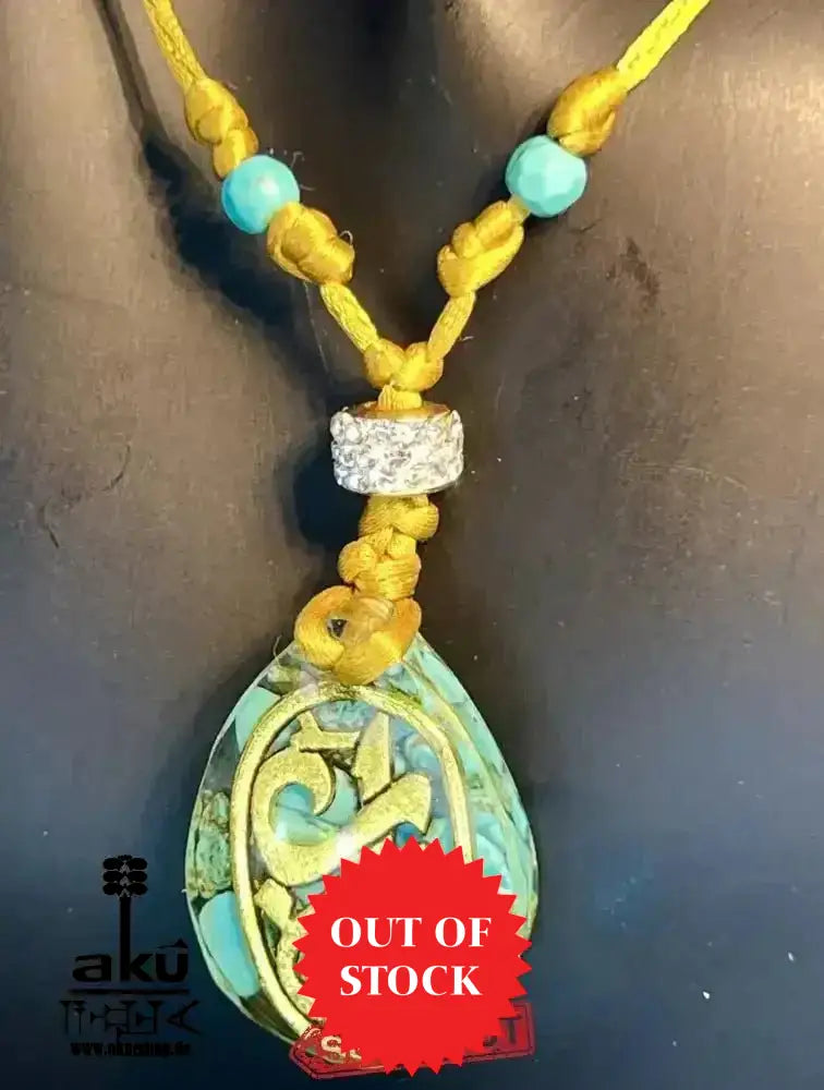 Türkis Resin Halskette islamische YARAB, Hals chakra Energieöffnung, Resin Harz Schmuck - AkueShop