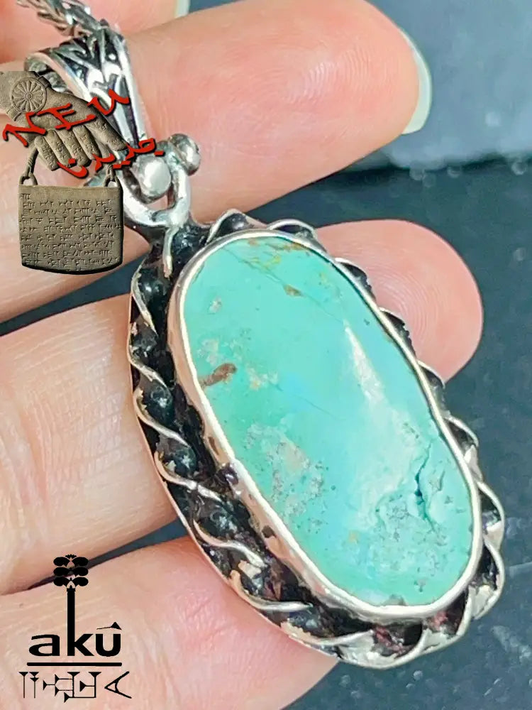 Vintage alt Türkis-Halskette 925er Silber Natürlicher Edelstein Boho Schmuck Geschenk für sie Halskette