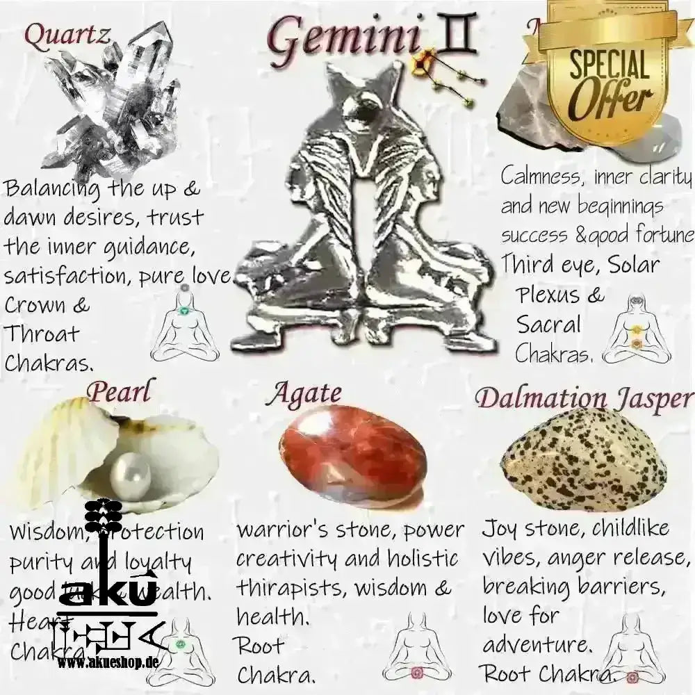 Gemini Halskette Glücksteine Energieanhänger Harz Reiki - Meditationsenergie - AkueShop