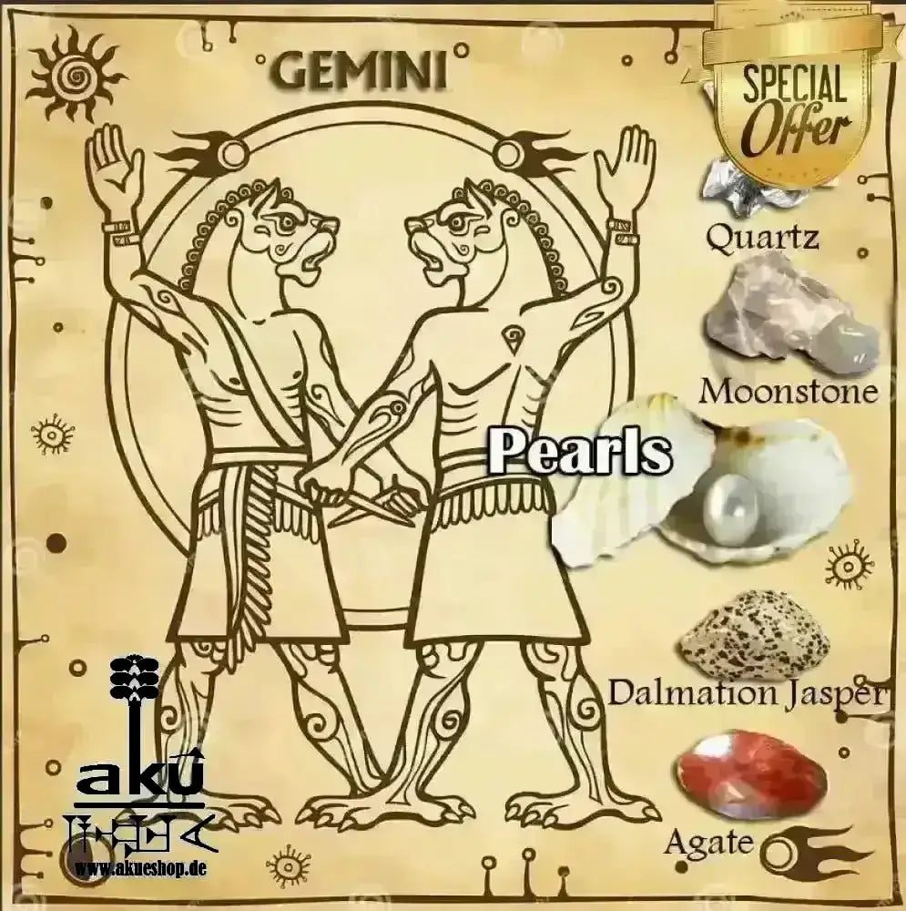 Gemini Halskette Glücksteine Energieanhänger Harz Reiki - Meditationsenergie - AkueShop
