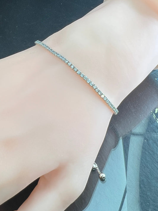 Vintage 1980s Jahren 925er Silber Tennisarmband, verstellbar Große, günstig Geschenk , Muttertag, Valentinstag, für allem mit LIEBE.