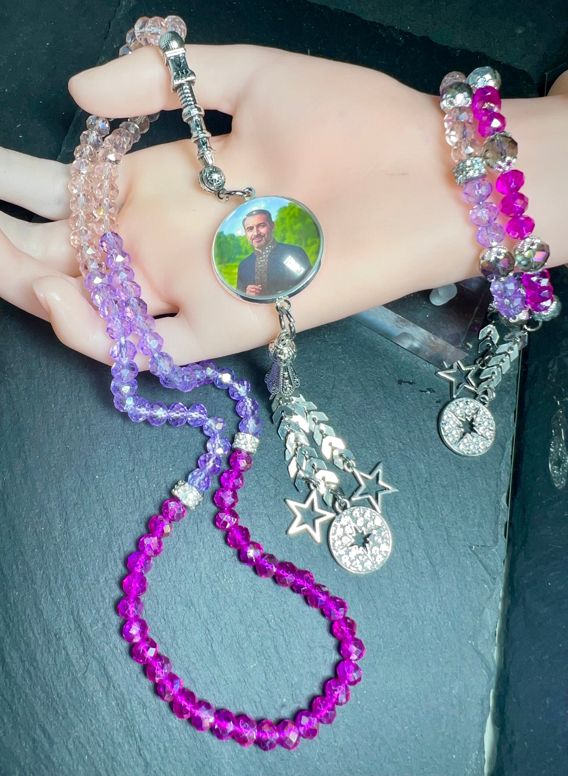 Personalisierte Tasbih, kristal perlen Tesbih mit Armreif, perfekte Geschenke für sie 