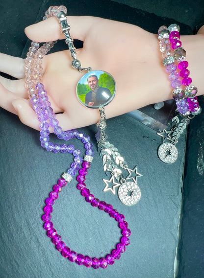 Personalisierte Tasbih, kristal perlen Tesbih mit Armreif, perfekte Geschenke für sie 