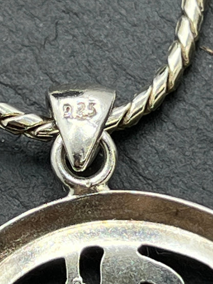 Drei Störche Halskette Vintage 800er Silber Familie Geschenke Handarbeit Halskette