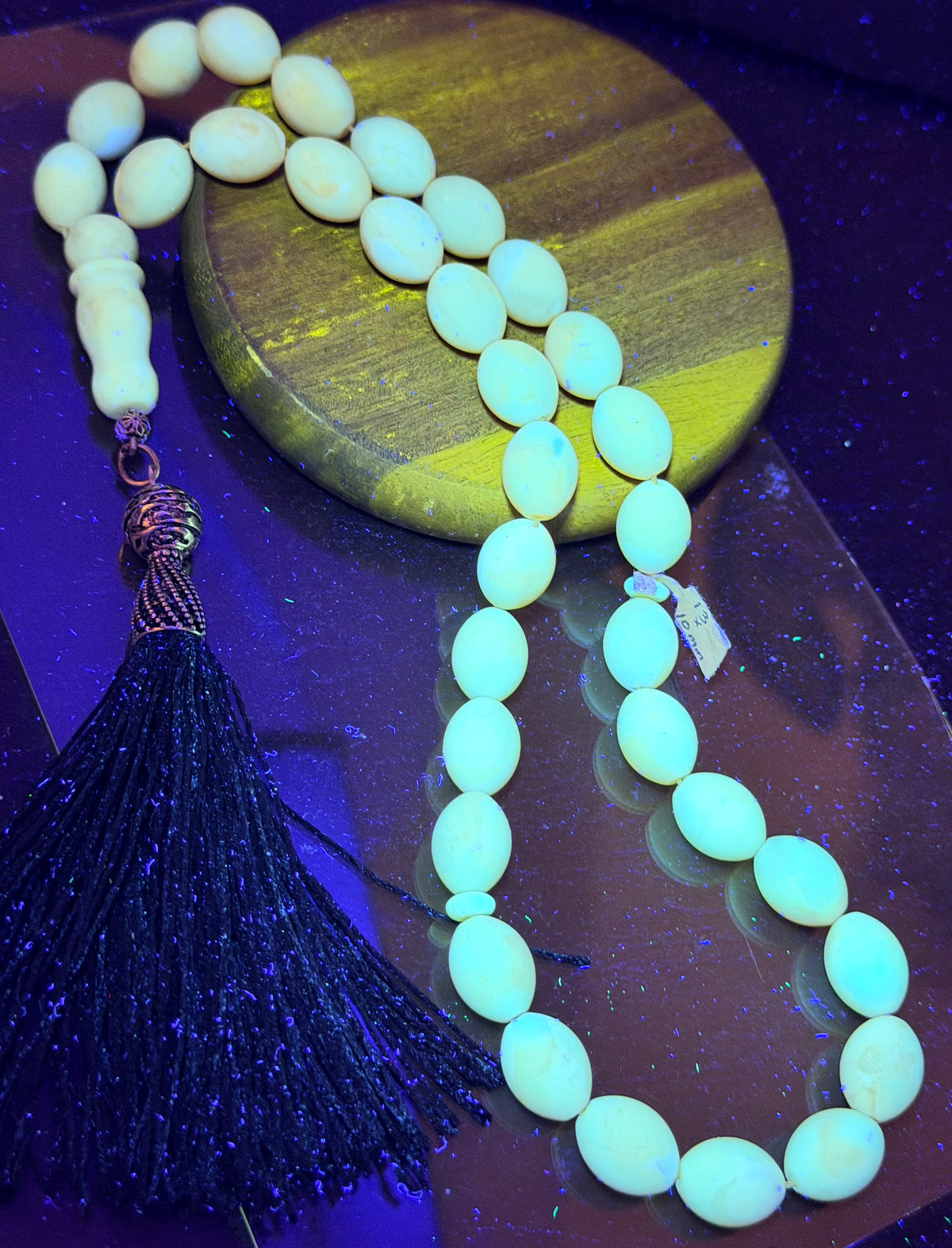 Bernstein Tasbih 33, gelbes Ostseebernstein, islamisches Rosenkranz