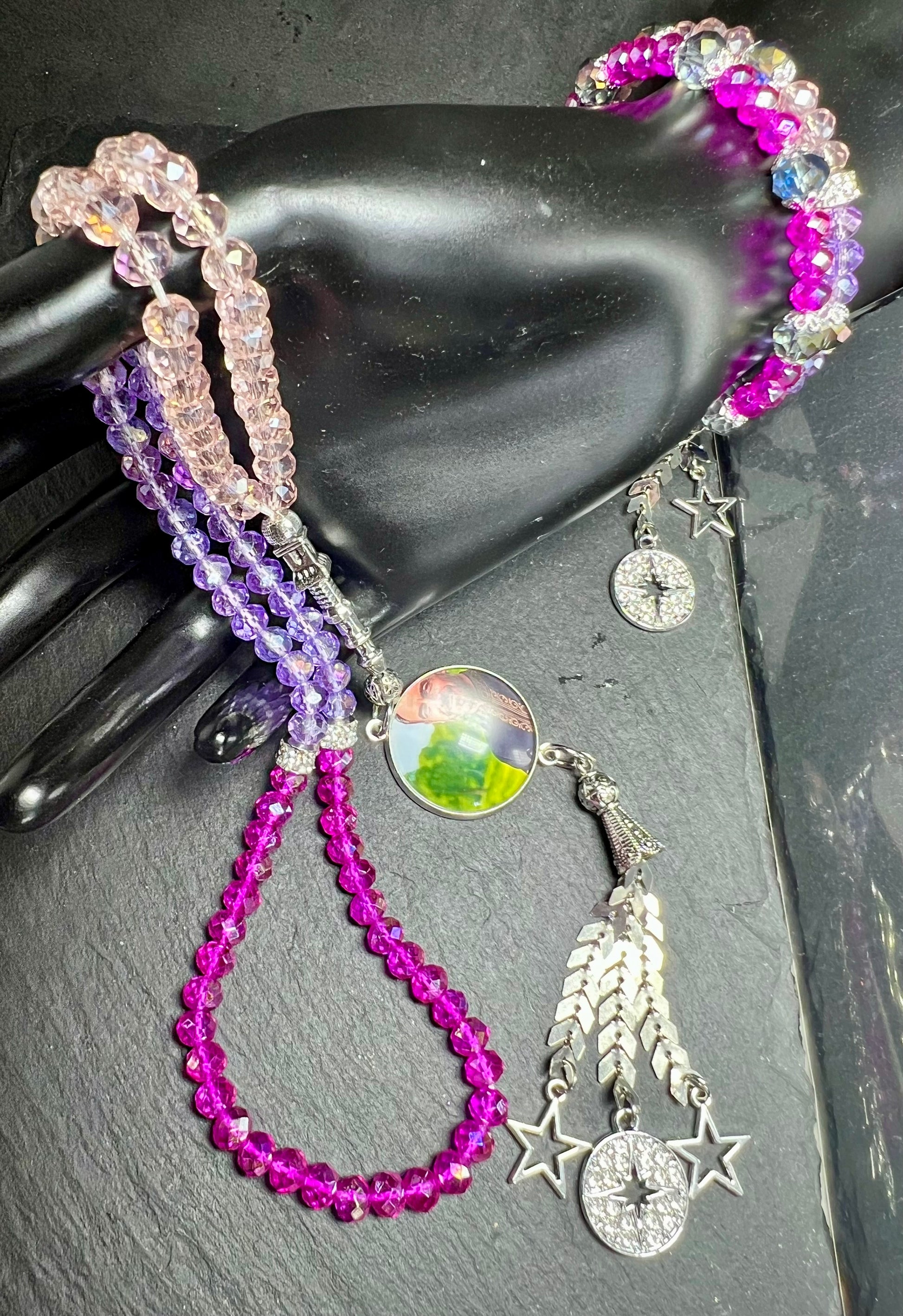 Personalisierte Tasbih, kristal perlen Tesbih mit Armreif, perfekte Geschenke für sie 