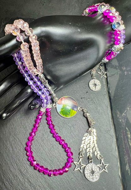 Personalisierte Tasbih, kristal perlen Tesbih mit Armreif, perfekte Geschenke für sie 
