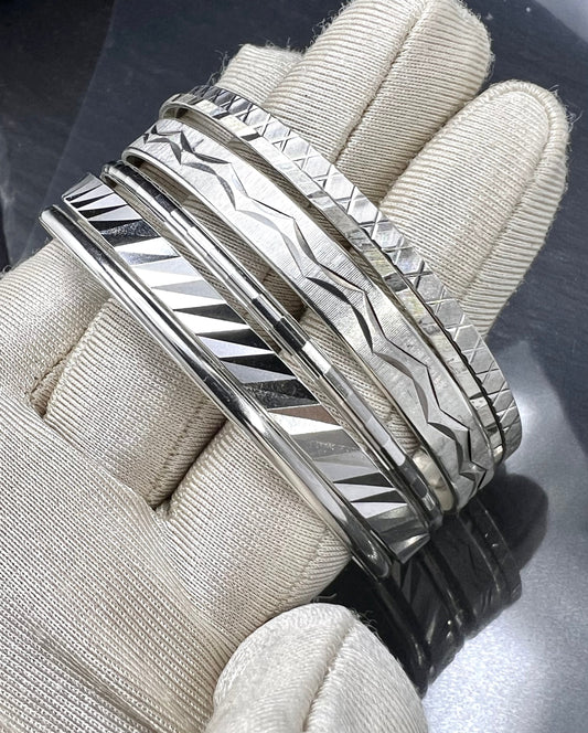 6 Armreifen im Kreis Vintage Jahre ‘60 aus 835er Silber massive, AkueShop