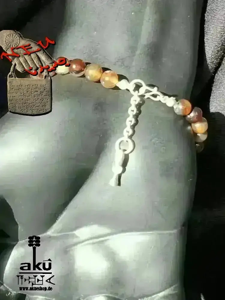 7 Chakren Armband aus 925er Silber, natürliche Edelsteine, Buchstabe Anhänger - AkueShop