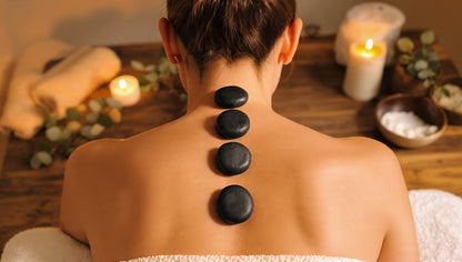 Hot Stone Massagesteine Set aus 100% Basalt (6 Steine)