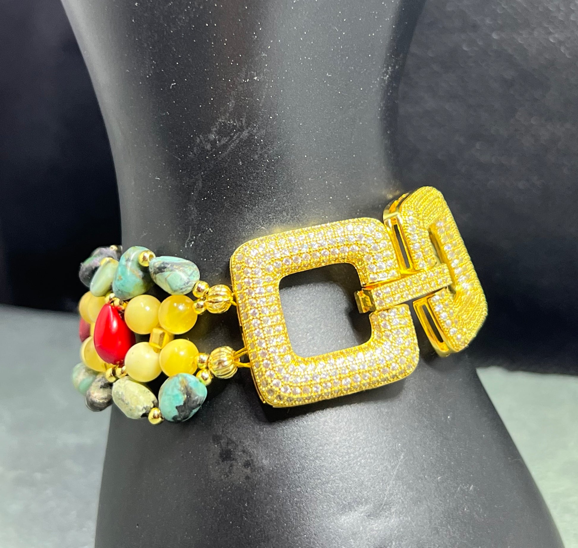 turquoise türkis coral koralle amber bernstein gold plated vergoldet bracelet armband 