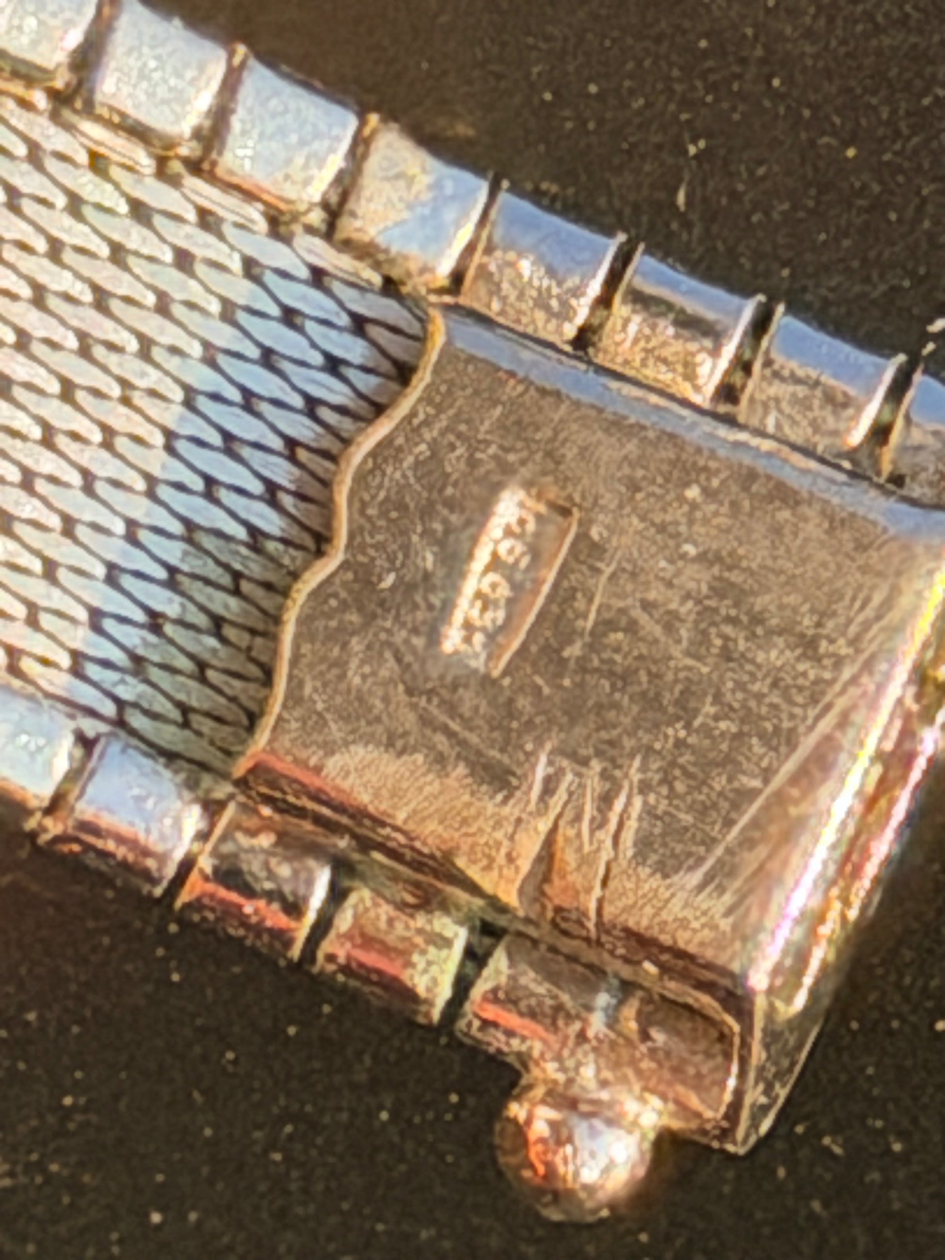 1980er Vintage Streifenarmband, 835er Silber, sicherer Verschluss