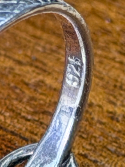 Vintage 925 Silber Schlangenring, Serpent Ring, Gothischer Symbolring