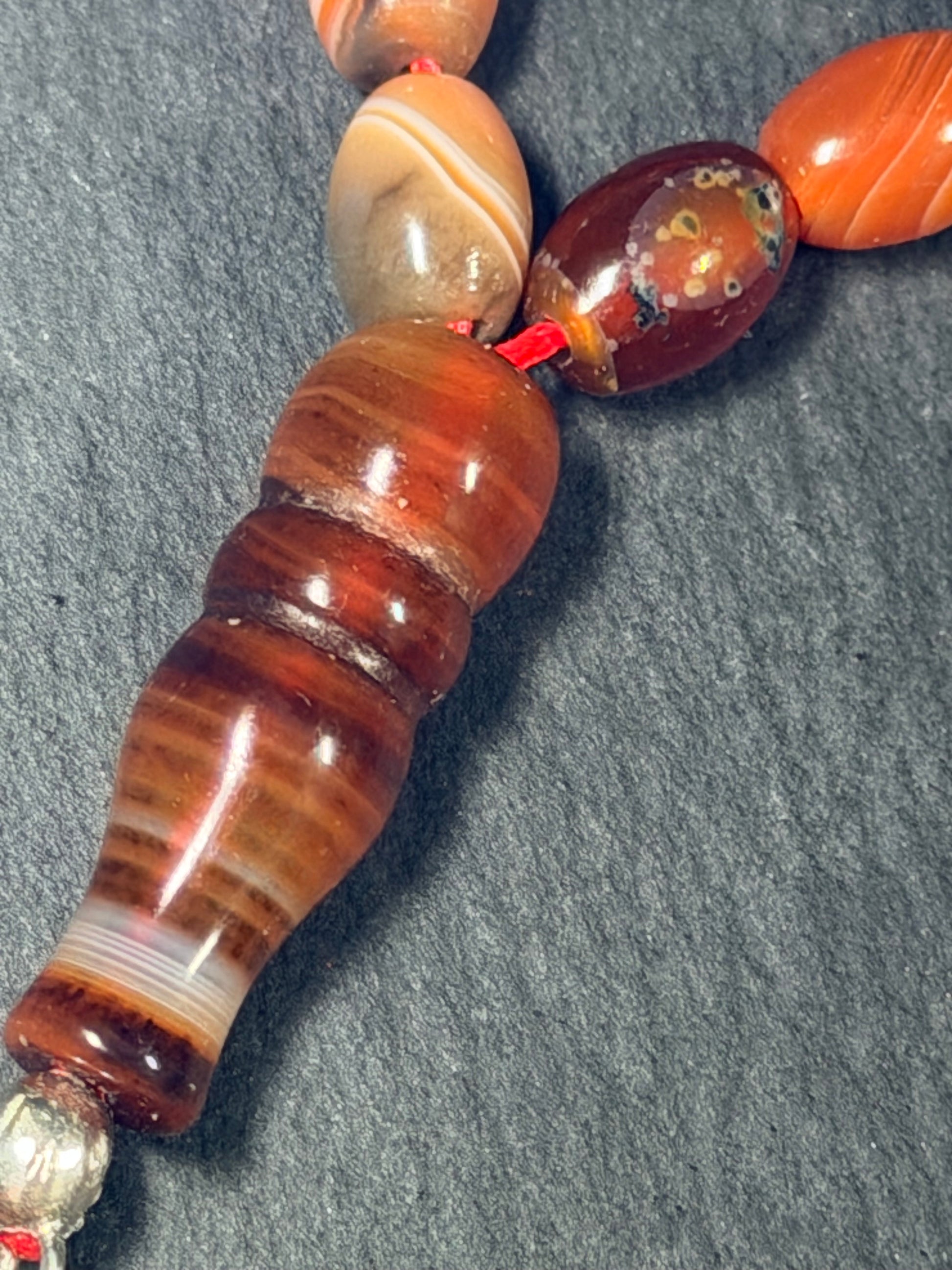 Karneol Tasbih, naturlichen Edelstein islamisches Tesbeeh Misbaha, 925 Sterling Silbere Quaste