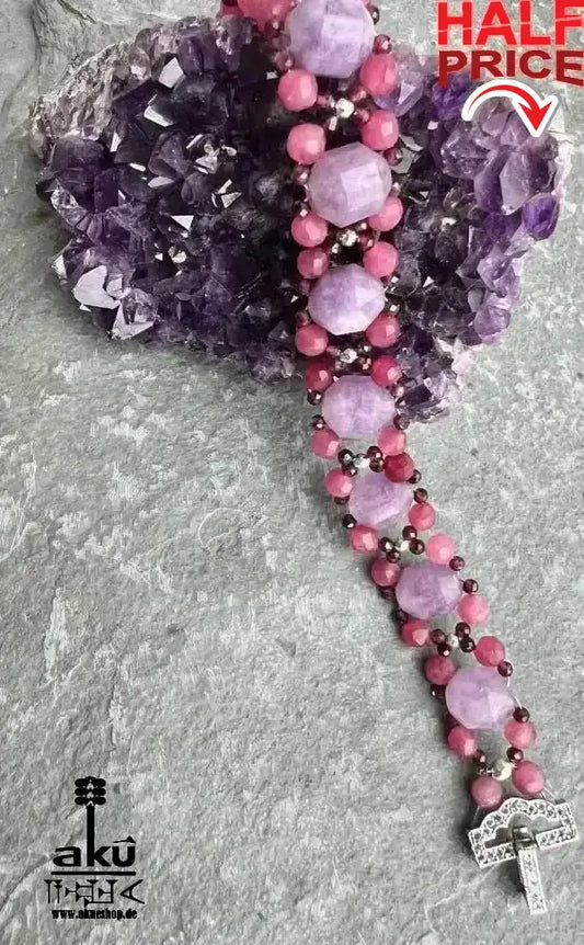 A+ Amethyst, Granat und Katzenauge Natursteine, Kronen - & Herzchakras Meditationsenergie - AkueShop