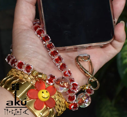 Acryl Handy Kette Perlen Handyband, böseblick Schütz Symbol