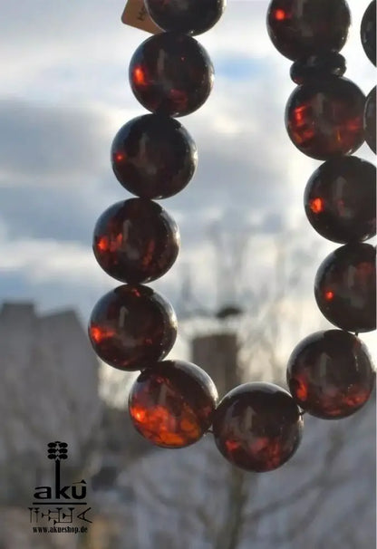Alte Riesige Rote Bernstein-Gebetskette 19Mm Prayer Beads Amber Kehribar, Bernstein Tasbih, Islamisches, 925er silbere quaste