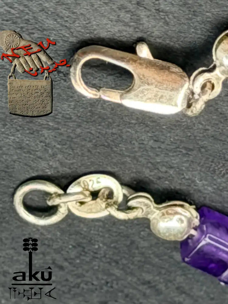 Amethyst Armband Lili Edelstein bronzene Würfel Pyrit Perlen natürlicher Edelstein - Armband