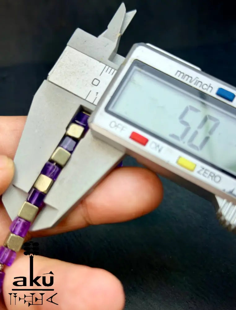Amethyst Armband Lili Edelstein bronzene Würfel Pyrit Perlen natürlicher Edelstein - Armband