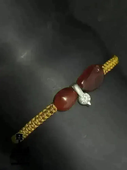 Armbänder Achat Stein, verstellbares Macreme Band, 925er Silber - AkueShop