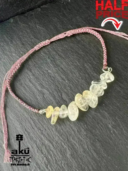 Armband Citrin Stein, verstellbares Macreme Band, Scorpio Sternzeichen Glückstein - AkueShop