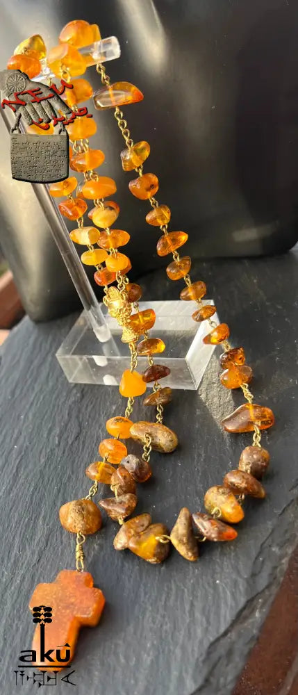 Bernstein Rosenkranz Vintage natürliches unbehandeltes Stein Rosenkränze, Vintage Baltische Bernstein Gebetskette.