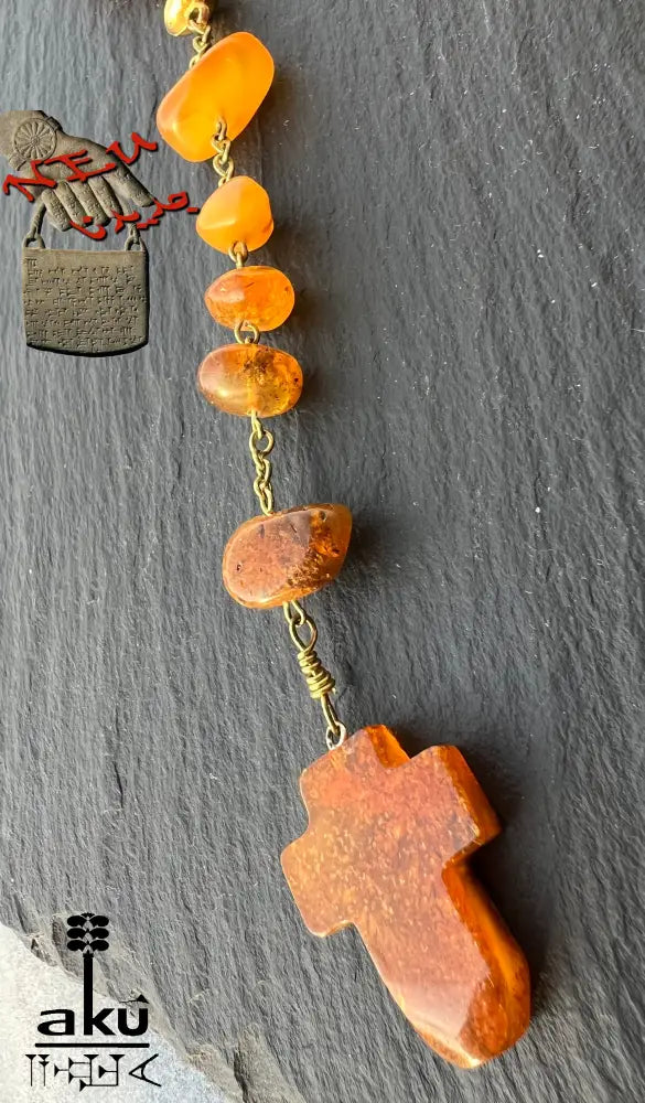 Bernstein Rosenkranz Vintage natürliches unbehandeltes Stein Rosenkränze, Vintage Baltische Bernstein Gebetskette.