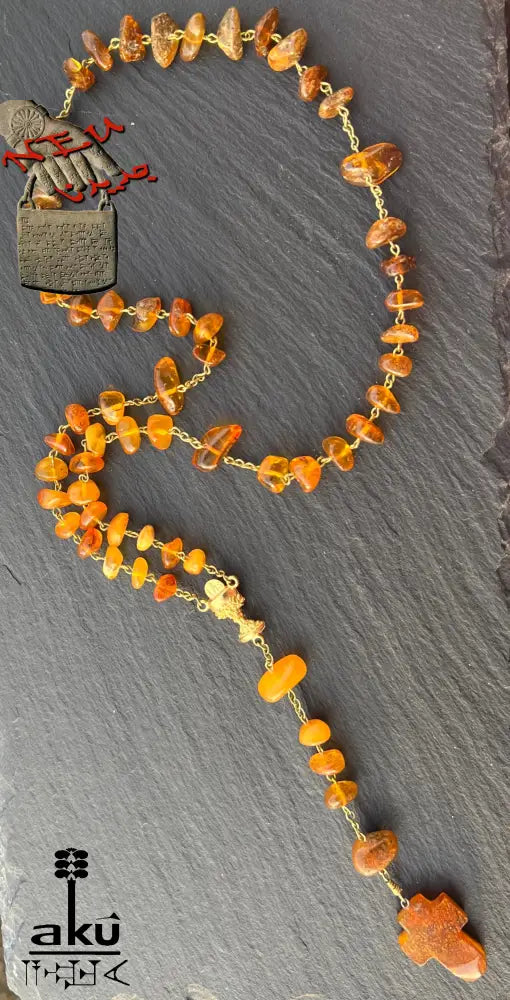 Bernstein Rosenkranz Vintage natürliches unbehandeltes Stein Rosenkränze, Vintage Baltische Bernstein Gebetskette.