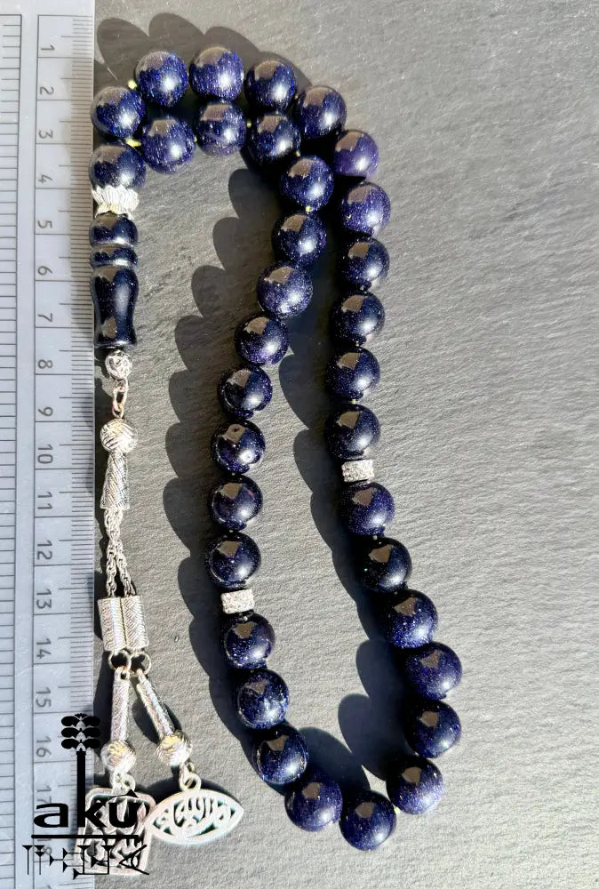 Blau Sandstein Tasbih 33 Islamisches Geschenk eine besondere Quaste Tasbih
