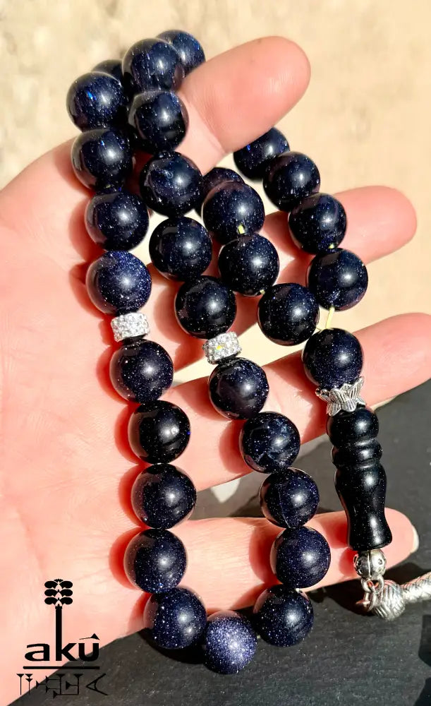 Blau Sandstein Tasbih 33 Islamisches Geschenk eine besondere Quaste Tasbih