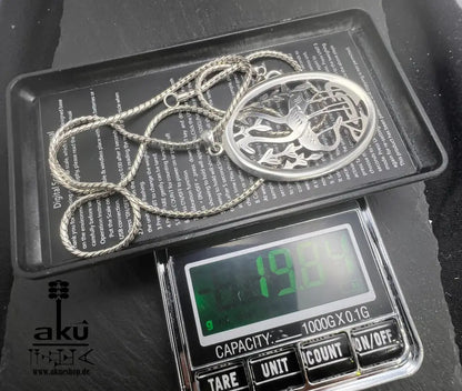 Drei Störche Halskette Vintage 800er Silber Familie Geschenke Handarbeit Halskette