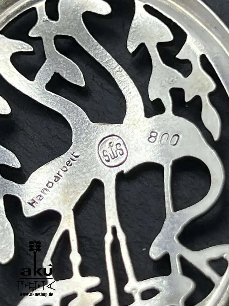 Drei Störche Halskette Vintage 800er Silber Familie Geschenke Handarbeit Halskette