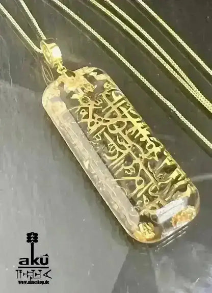 Echte vergoldete 925er Silber islamisch Kalligraphie Reiki - Meditationsenergie - AkueShop