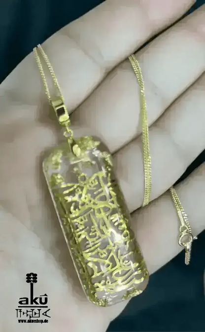 Echte vergoldete 925er Silber islamisch Kalligraphie Reiki - Meditationsenergie - AkueShop