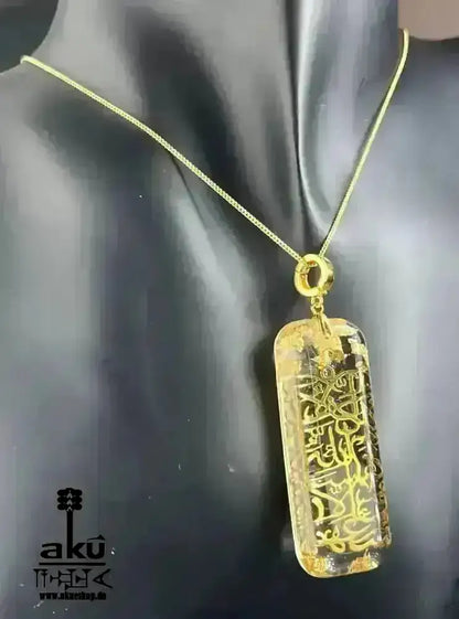 Echte vergoldete 925er Silber islamisch Kalligraphie Reiki - Meditationsenergie - AkueShop