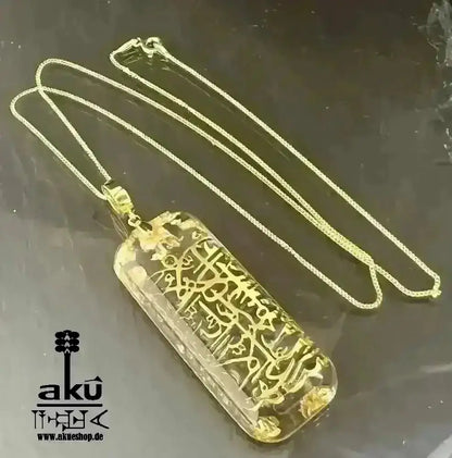 Echte vergoldete 925er Silber islamisch Kalligraphie Reiki - Meditationsenergie - AkueShop